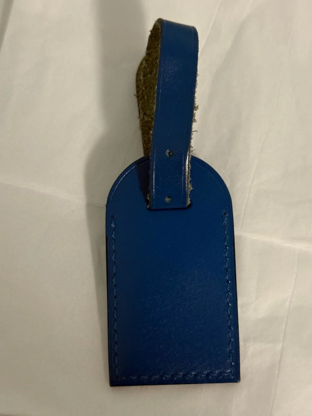 Louis Vuitton Blue Leather Mini Luggage Tag with Gold Tone Buckle! 💙